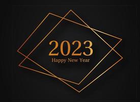 2023 Happy New Year gold geometric polygonal background