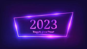 2023 Happy New Year neon background vector