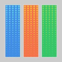 Set of multi colored pop art banners. Halftone comic template with place for your text for design. Vector illustration