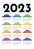 Salendar for 2023 isolated on a white background. Sunday to Monday, business template. Vector illustration