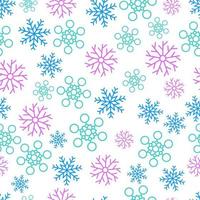 Snowflakes seamless background. Christmas and New Year decoration elements. Vector illustration.