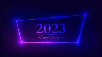 2023 Happy New Year neon background vector