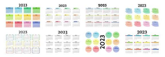 calendario para 2023 aislado en un fondo blanco vector