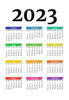 calendario para 2023 aislado en un fondo blanco vector