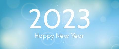 Happy new year 2023 incription on blurred background vector