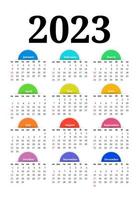 Salendar for 2023 isolated on a white background. Sunday to Monday, business template. Vector illustration