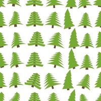 Seamless pattern with spruces on white background. Vector illustration