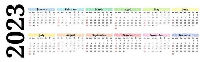 Calendar for 2023 isolated on a white background vector