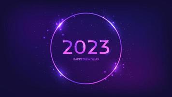 2023 Happy New Year neon background vector