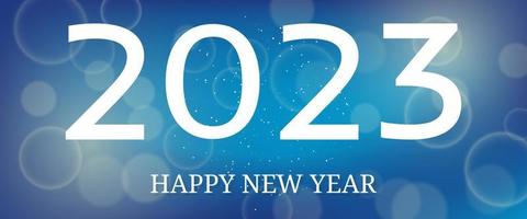 Happy new year 2023 incription on blurred background vector