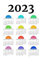 Calendar for 2023 isolated on a white background. Sunday to Monday, business template. Vector illustration