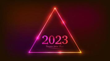 Fondo de neón de feliz año nuevo 2023 vector