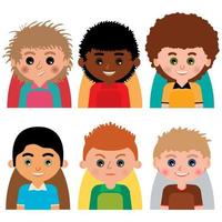 Vector man character avatars. Set of people icons with faces. Cartoon style faces avatars of man. Isolated vector characters.