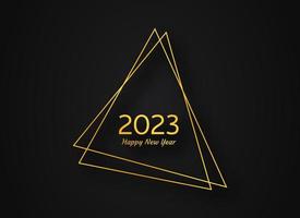 2023 Happy New Year gold geometric polygonal background vector