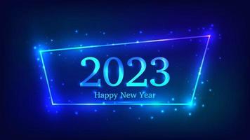 2023 Happy New Year neon background vector