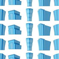 Seamless Pattern with modern isometric building on a white background. View of the building from the bottom. Vector illustration.