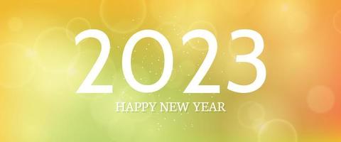 Happy new year 2023 incription on blurred background vector