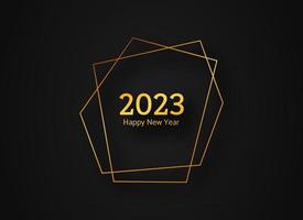 2023 Happy New Year gold geometric polygonal background vector