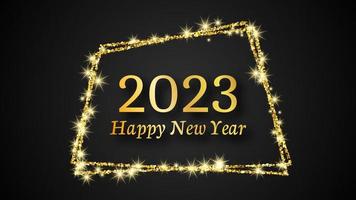 2023 Happy New Year gold background vector