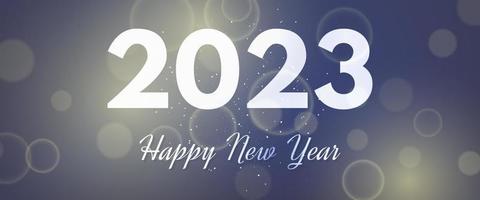 Happy new year 2023 incription on blurred background vector