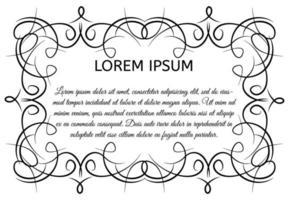 Decorative vintage horizontal frame with the place for your text in center. Vintage ornament greeting card template. Vector illustration.