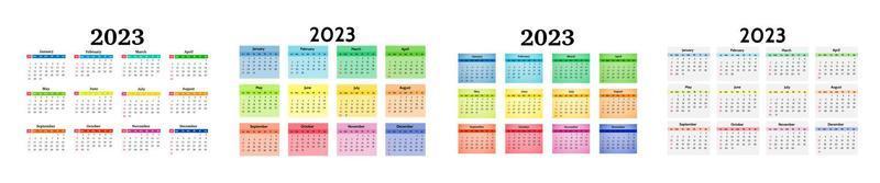 Calendar for 2023 isolated on a white background vector