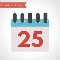 Calendar with date twenty five. Christmas Icon. Vector illustration