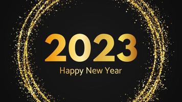 2023 Happy New Year gold background vector