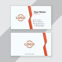 Orange business card with drop shadow effect vector