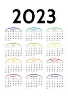 calendario para 2023 aislado en un fondo blanco vector