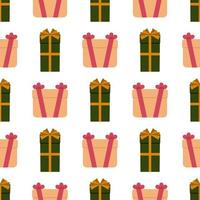 Seamless pattern with gift boxes. Vector illustration.