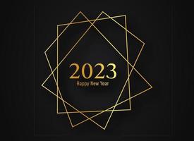 2023 Happy New Year gold geometric polygonal background vector