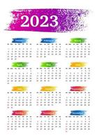 Salendar for 2023 isolated on a white background. Sunday to Monday, business template. Vector illustration