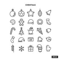 Christmas Set Icon. Christmas silhouette symbol vector