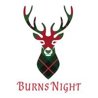 Burns noche tarjeta vacaciones escocés vector