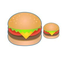 sandwich with cheese and tomato vector