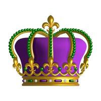mardi gras crown. isolated 3d crown illustration vector