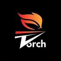 Modern Torch Flame Logo Design vector