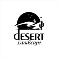 paisaje desierto logo simple rústico naturaleza vector