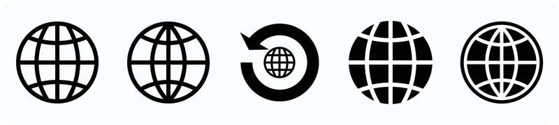 Internet globe icon set. globe web icon set.