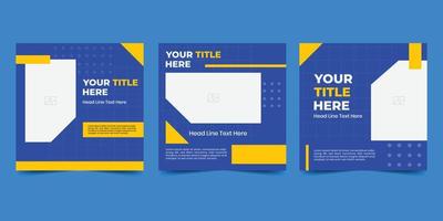 Minimal design background vector illustration in yellow blue frame colors. Perfect for social media posts, stories, flyers.