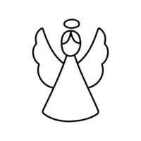 Single hand drawn New Year and Christmas angel toy. Doodle vector illustration for greeting cards, posters, stickers and seasonal design.
