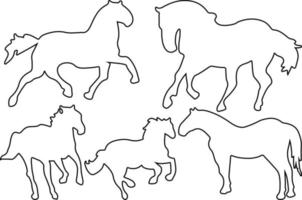 vector de arte de línea de caballo para sitios web, ilustraciones relacionadas con gráficos