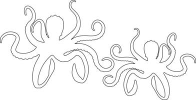 Octopus line art vector for websites, graphics related artwork