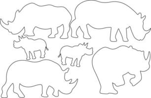 Rhinoceros line art vector for websites, graphics related artwork