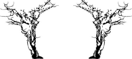Black trees set isolated on white background. Tree silhouettes. Design of trees for posters, banners and promotional items. Vector illustration