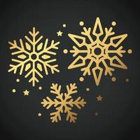 Snowflake Ornament Vector golden color on black background