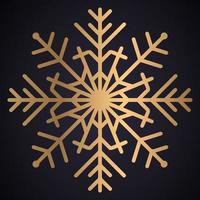 Snowflake Ornament Vector golden color on black background