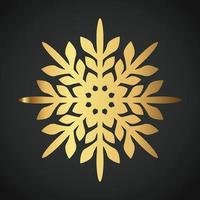 Snowflake Ornament Vector golden color on black background