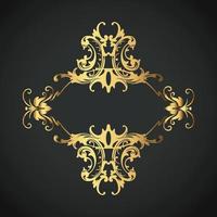 Snowflake Ornament Vector golden color on black background